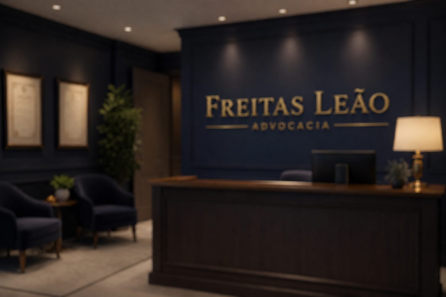 Recepção do escritório Freitas Leão Advocacia